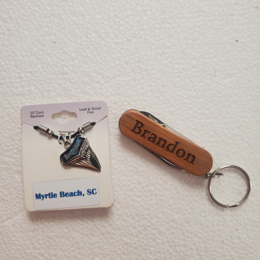 Brandon SHARK Necklace & Keychain NEW